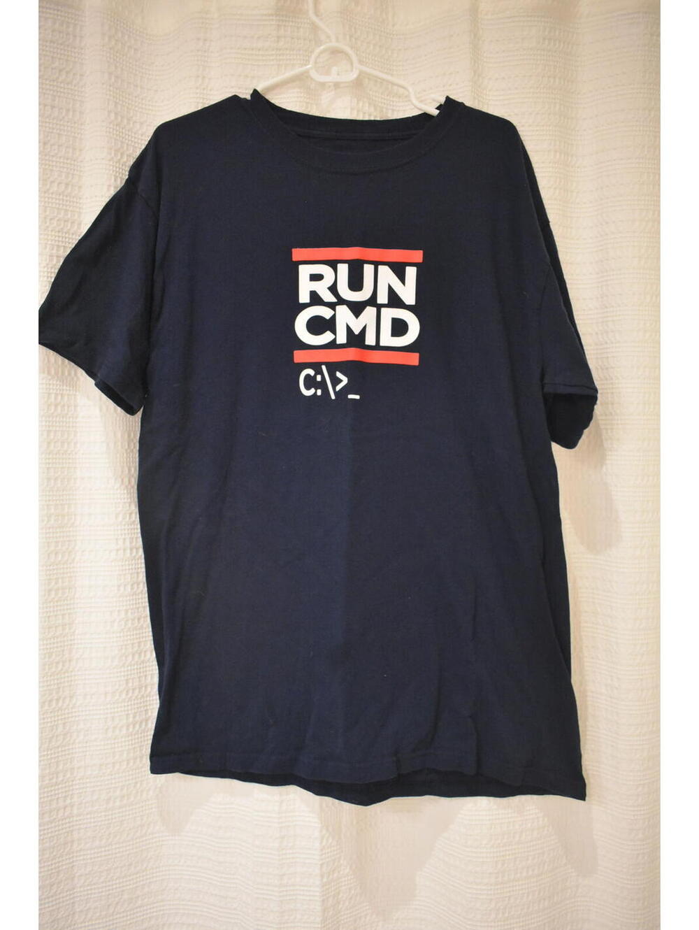 Navy Blue RUN CMD Graphic T-Shirt